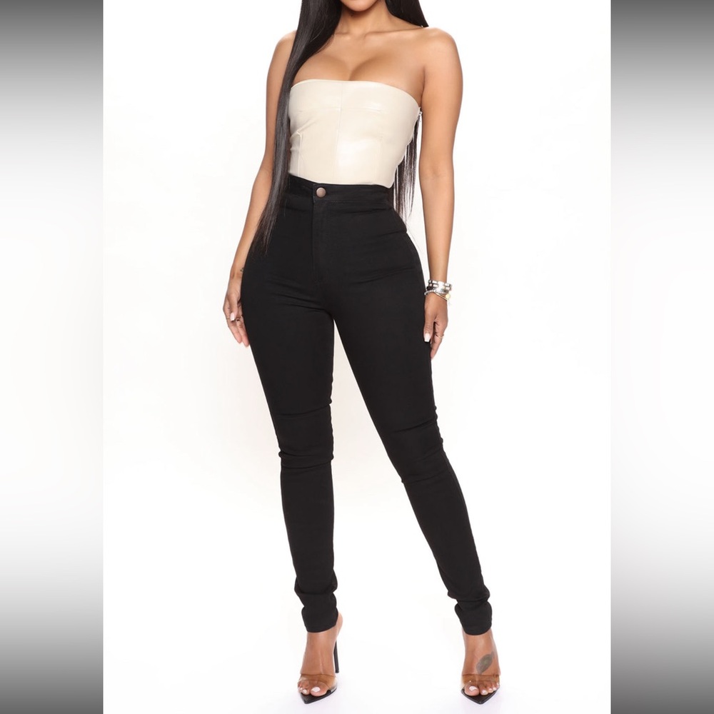 Fashion Nova Luxe Ultra High Waist Skinny Jeans - Black  Size-15